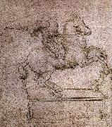 LEONARDO da Vinci, Study fur the Sforza-Reiterstandbild